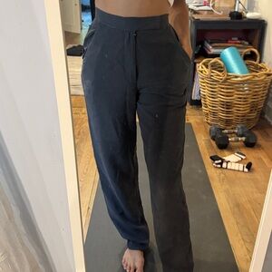 Oat New York Silk Pants in Dark Gray and Tan vintage